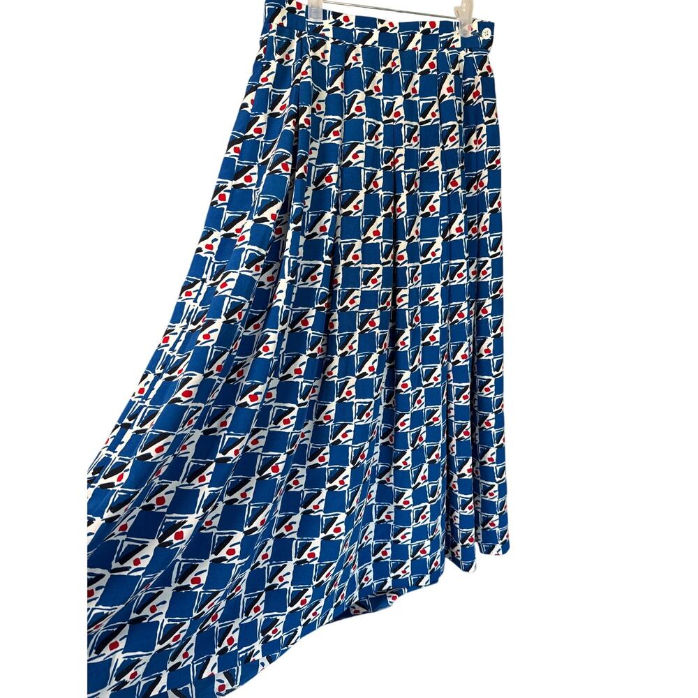 Vintage Jaeger Pleated Midi Skirt 26" 1970s Mod Op Art Made in Britain